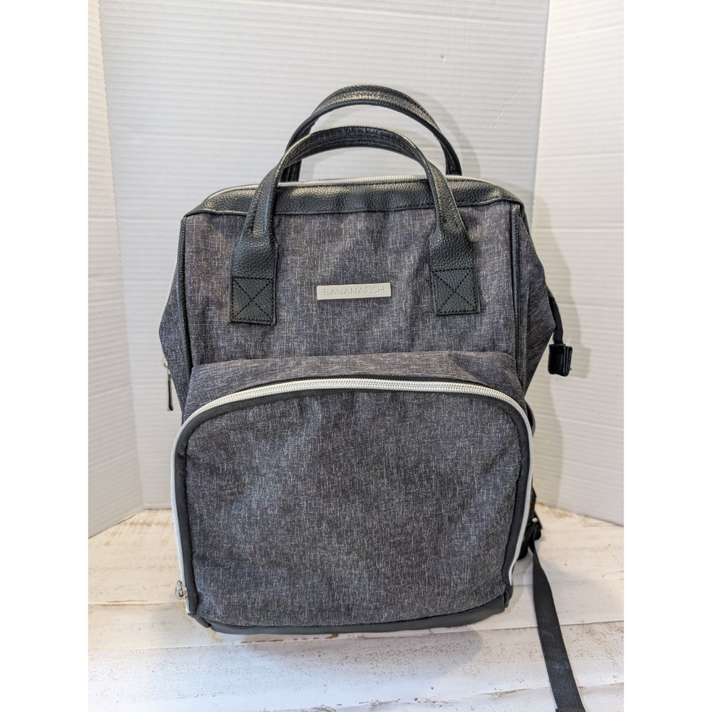 Bananafish Midi Back Pack Diaper Bag Dark Gray Storage
